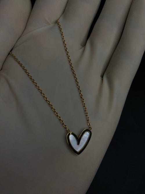 Mini White Heart Necklace