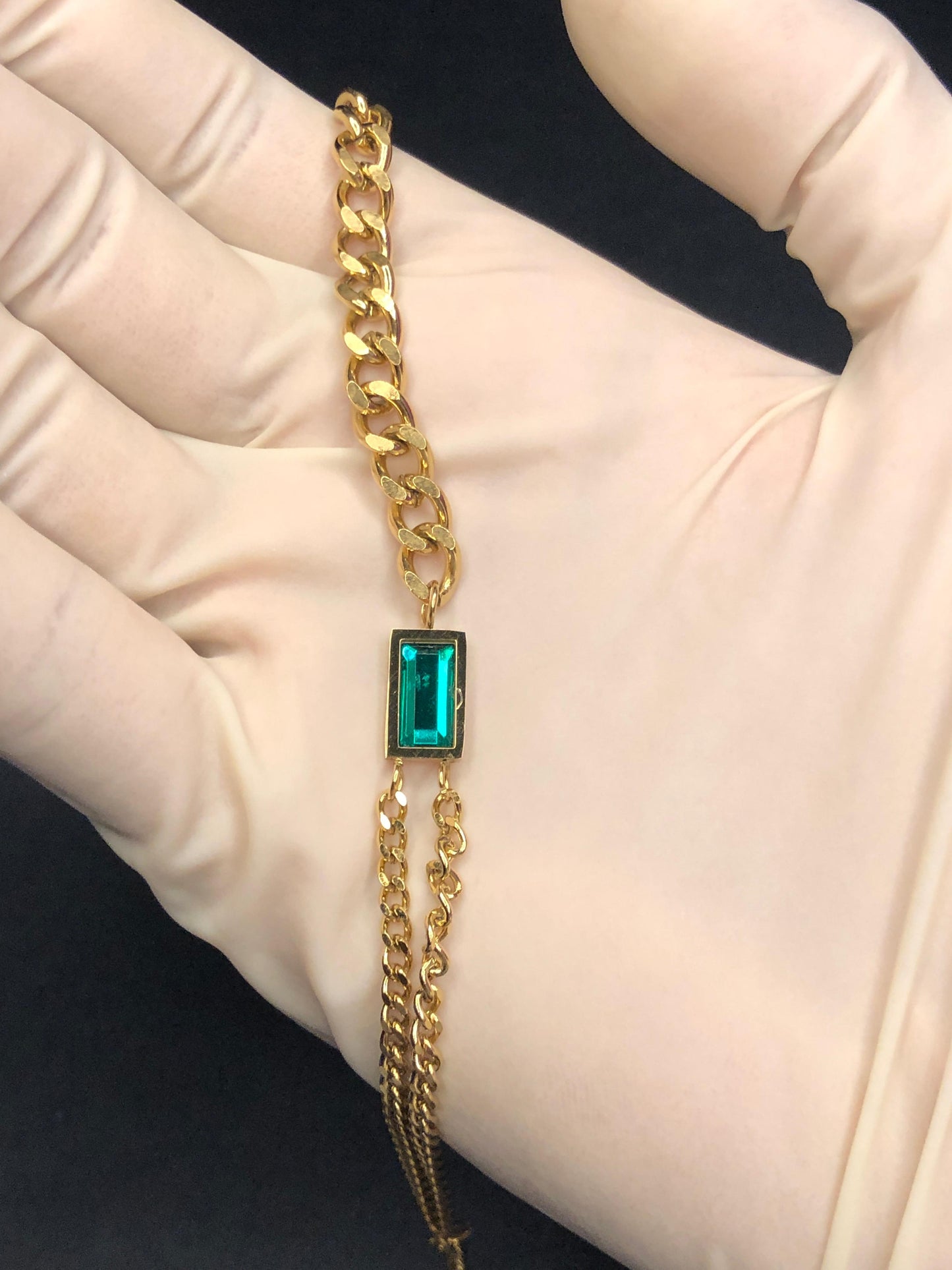 Green Crystal Crown Bracelet