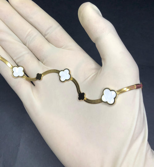 Golden Snake with white Beads