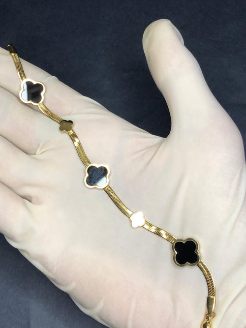 Golden Snake with Black Beads