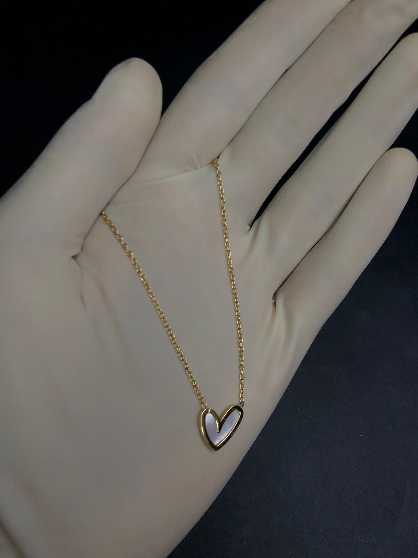 Mini White Heart Necklace