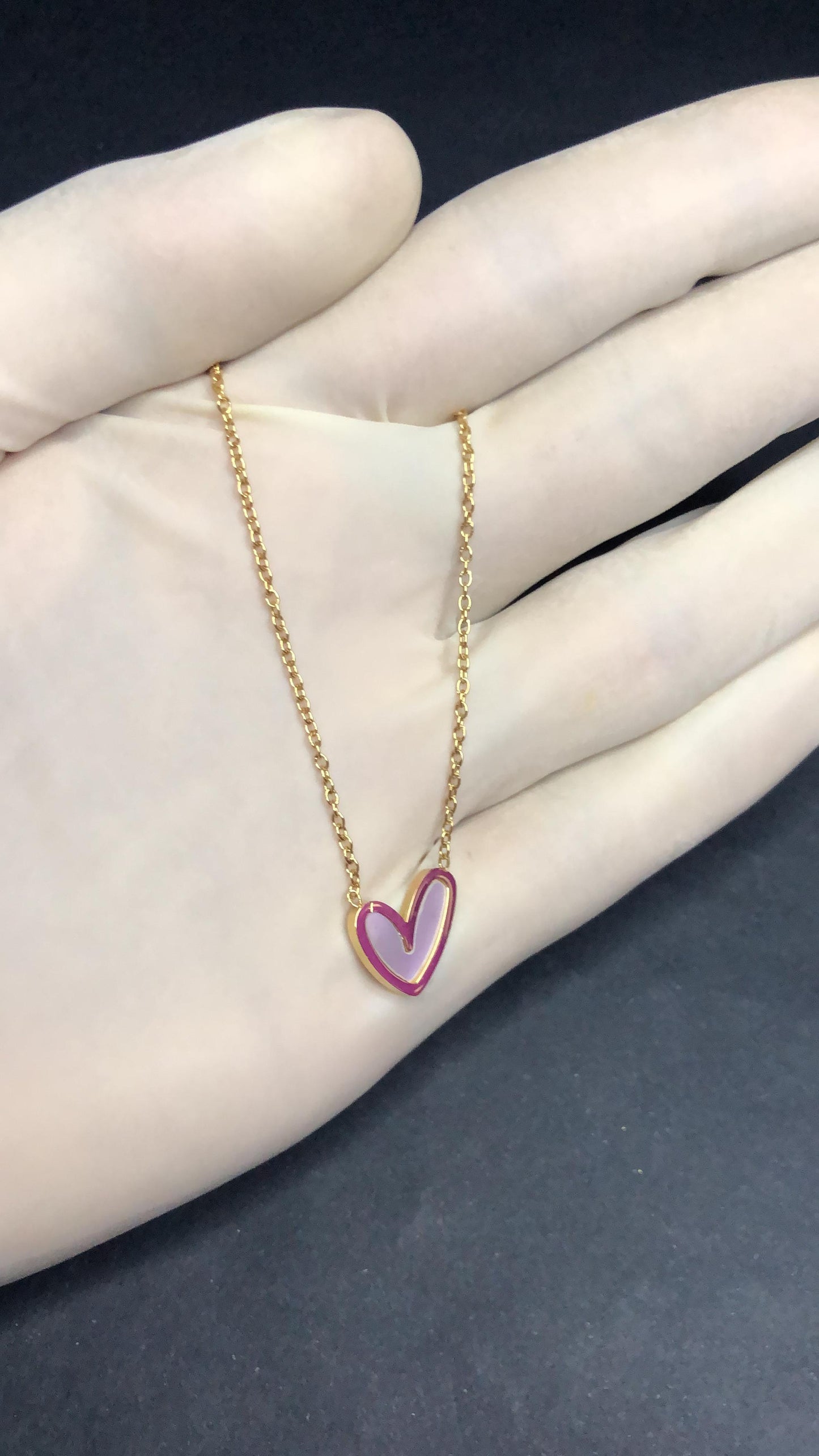 Mini White Heart Necklace