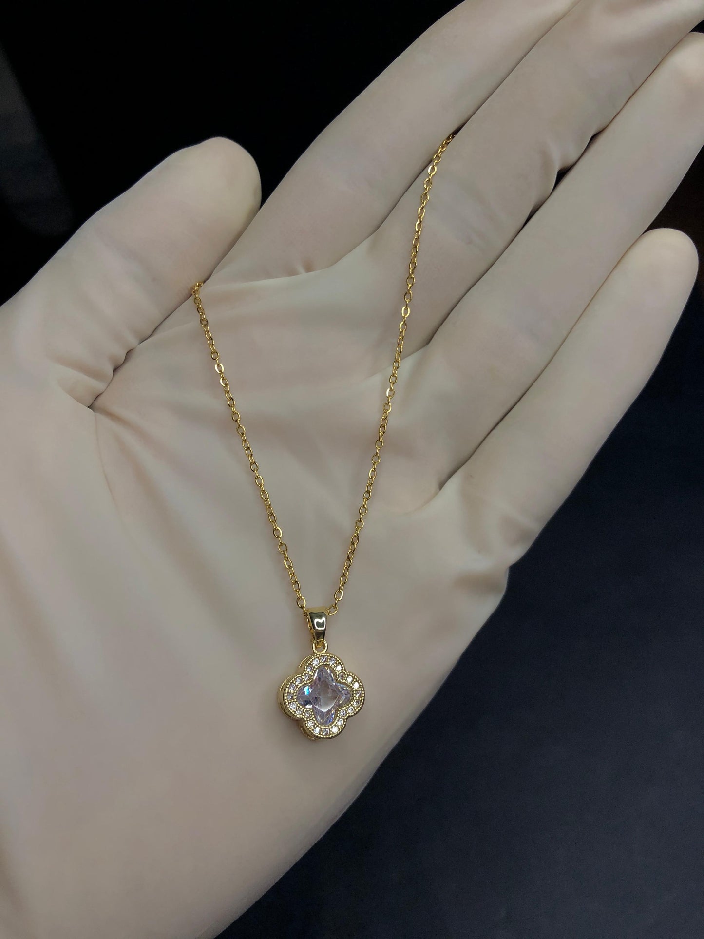 Pink Cover Pendant with Diamond