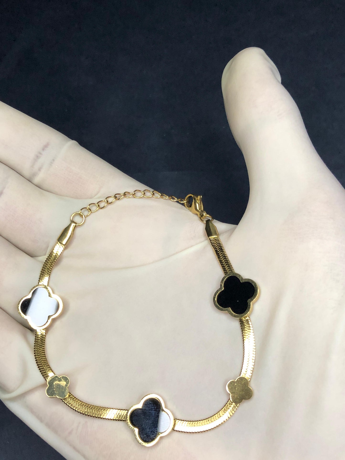 Golden Snake with Black Beads