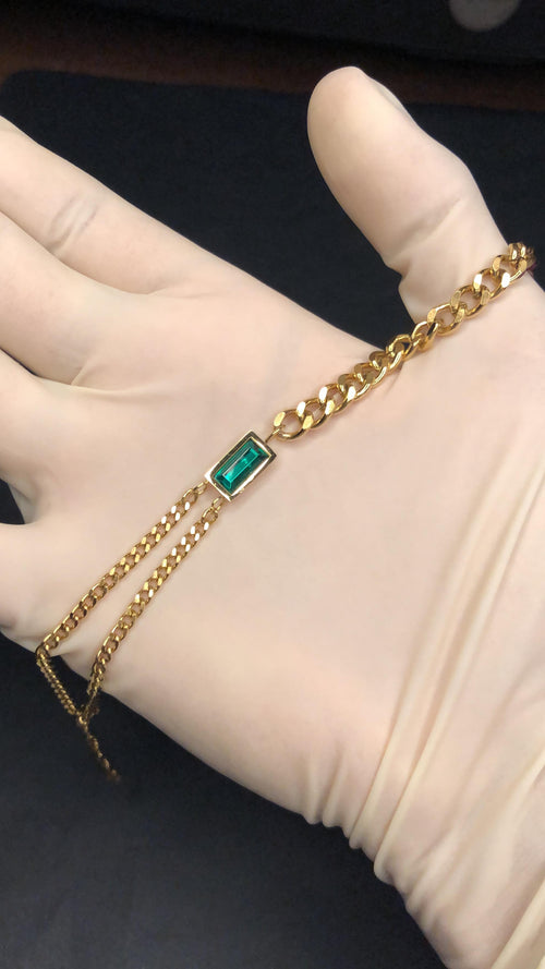 Green Crystal Crown Bracelet