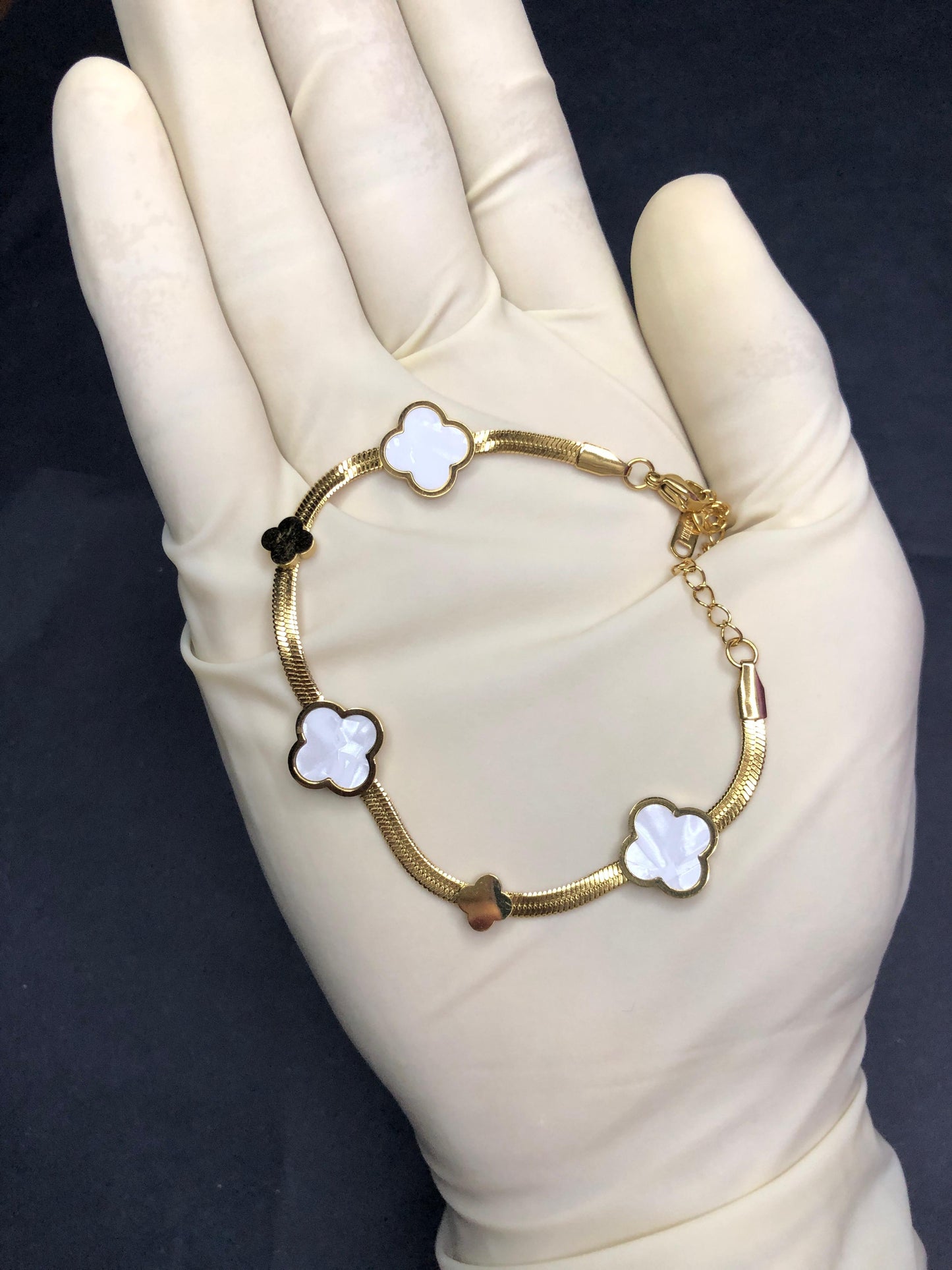 Golden Snake with white Beads