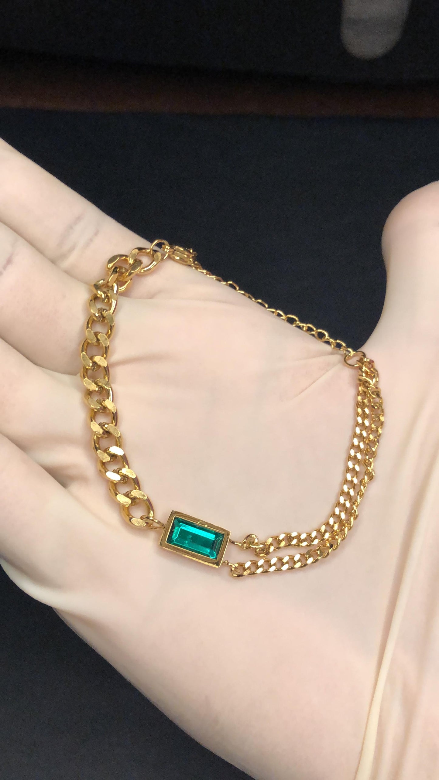 Green Crystal Crown Bracelet