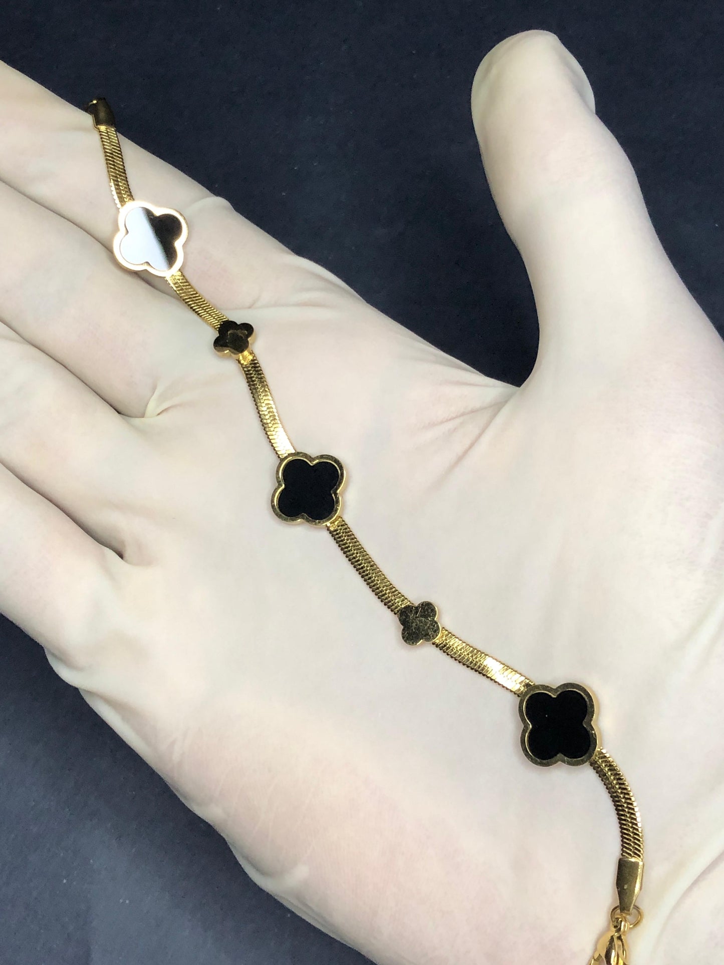 Golden Snake with Black Beads